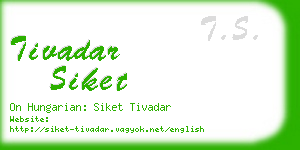 tivadar siket business card